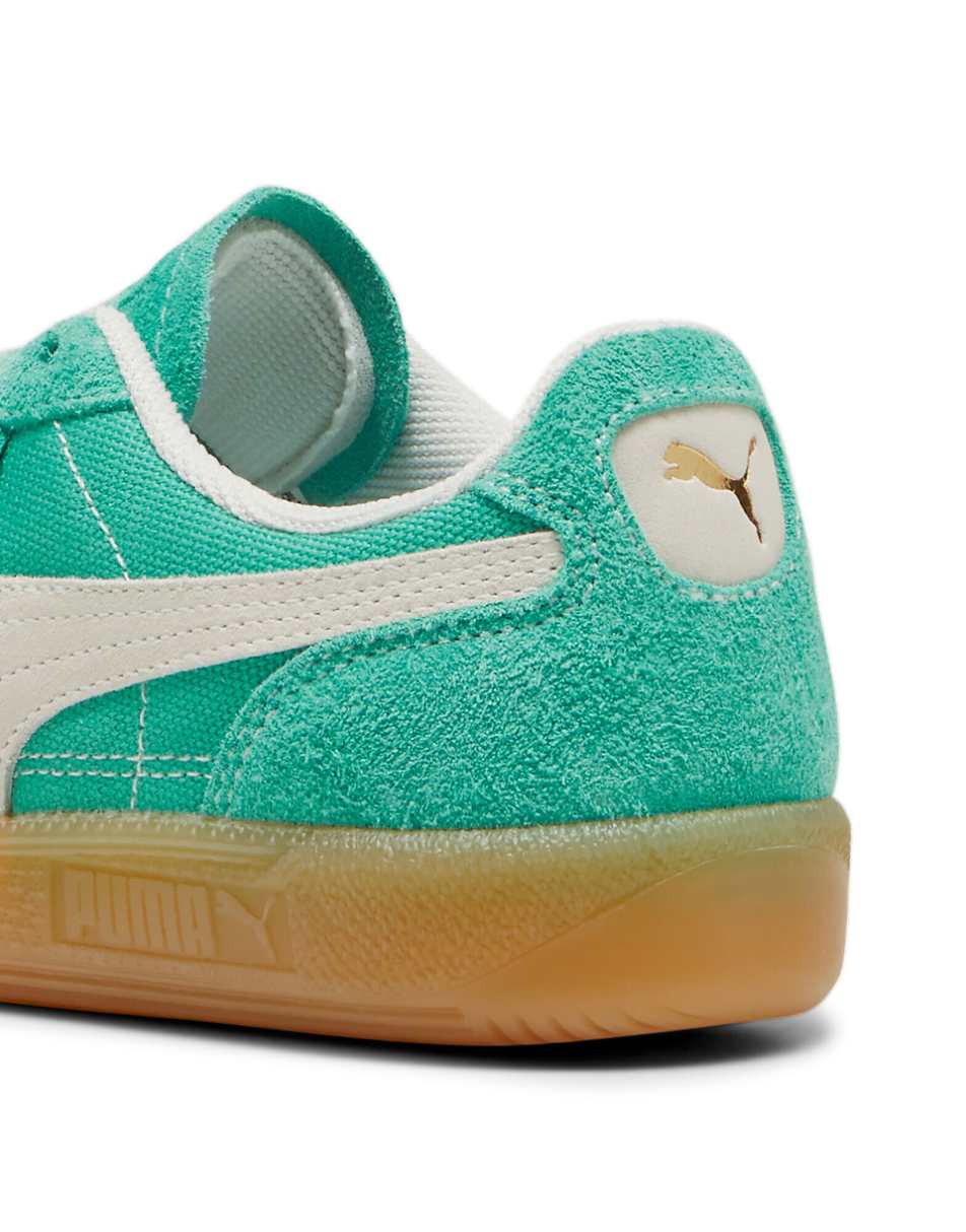 PUMA Vintage Palermo sneakers with gum sole in green and white