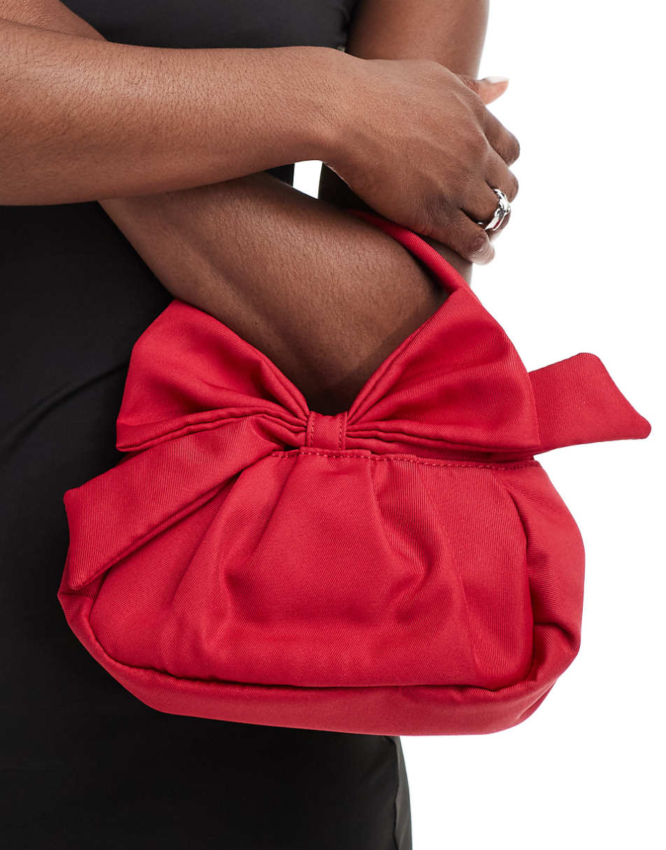 True Decadence bow detail grab bag in red