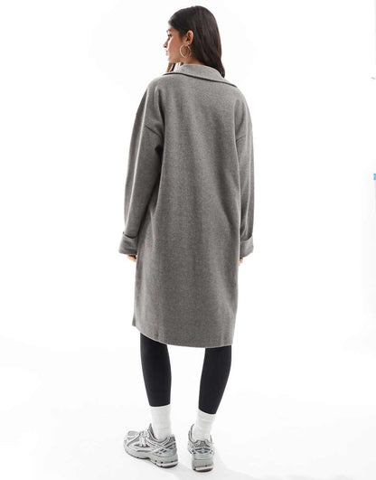 ASOS DESIGN super soft long line cardigan in charcoal heather