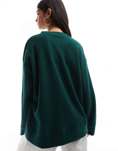 ASOS DESIGN super soft oversized henley in dark green