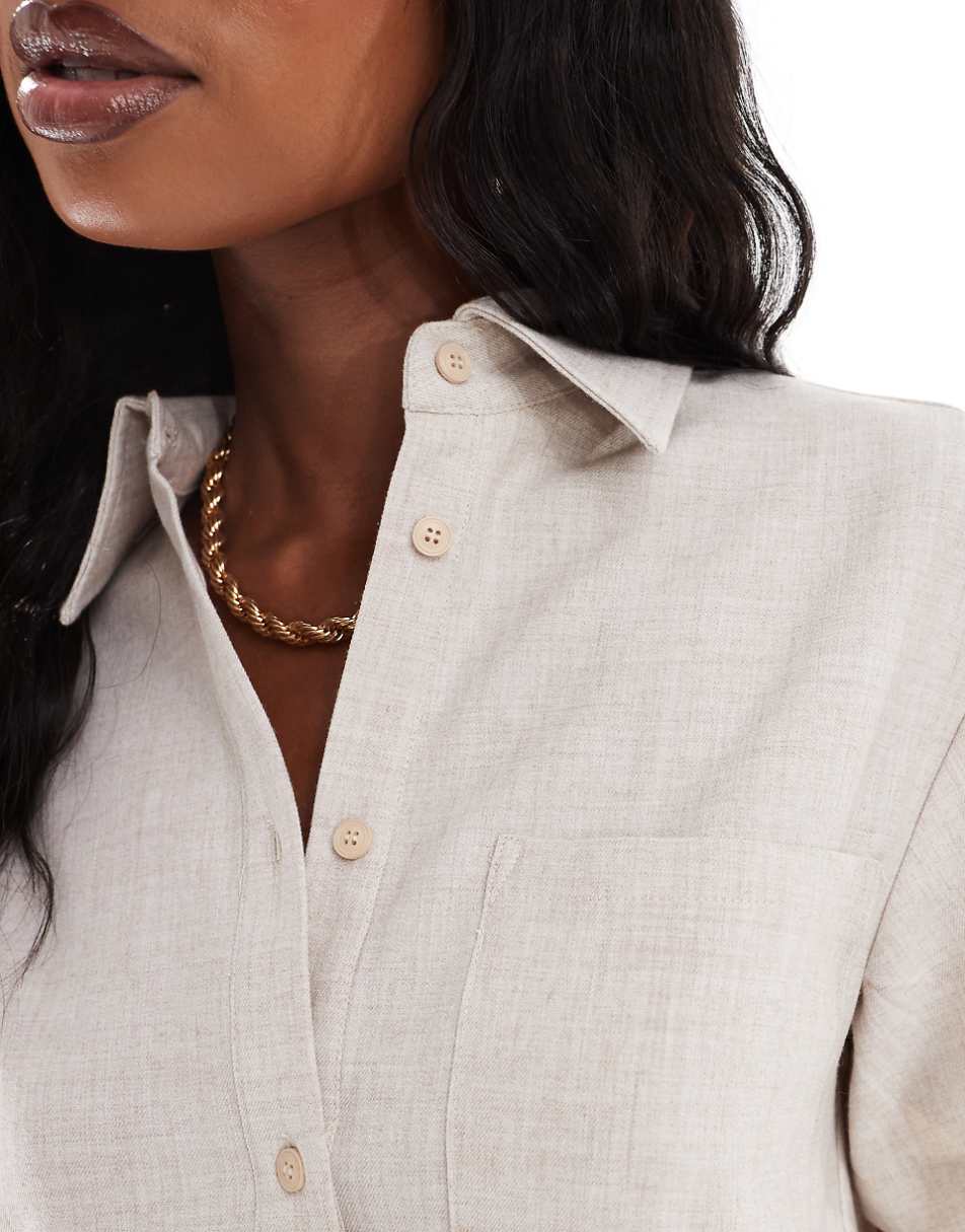 Extro & Vert cropped shirt in sand - part of a set