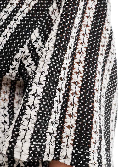 Extro & Vert Plus crochet shirt in black and white - part of a set
