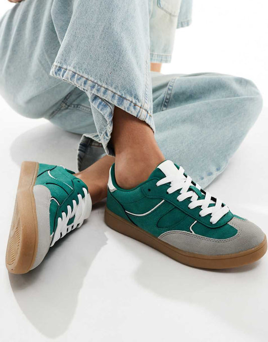 Stradivarius rubber sole sneakers in green