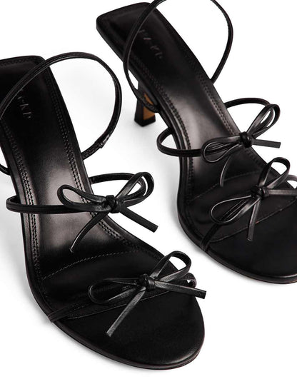 NA-KD heeled sandals with bow detail in black