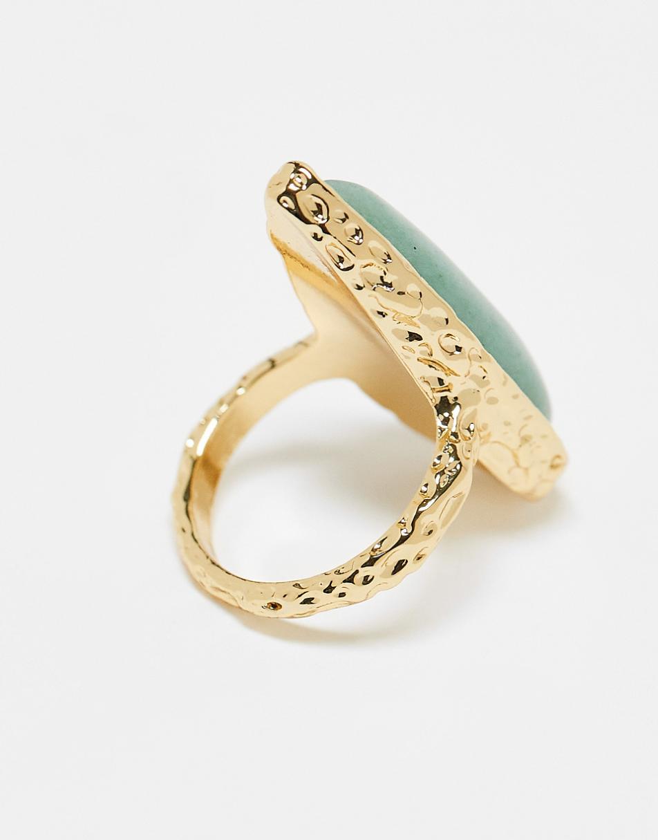 ASOS DESIGN Limited Edition 14k gold plated ring with semi precious stone