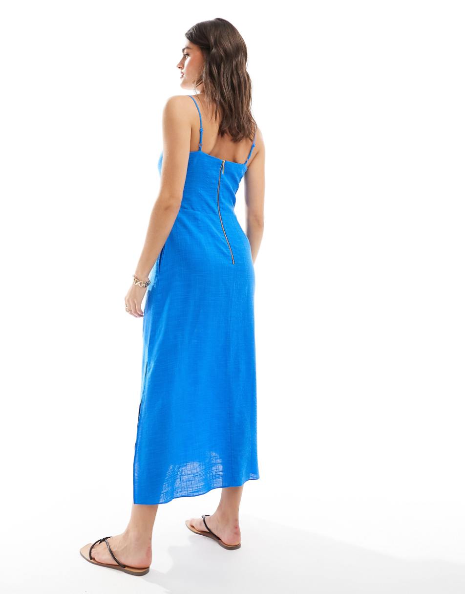 Closet London slip midi dress in blue