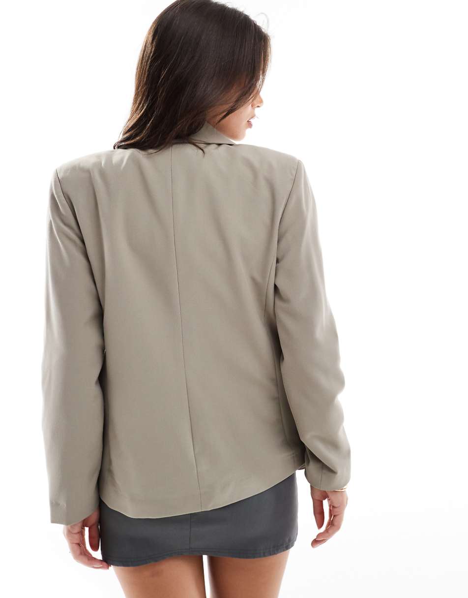 Vero Moda Troian tailored blazer in khaki green