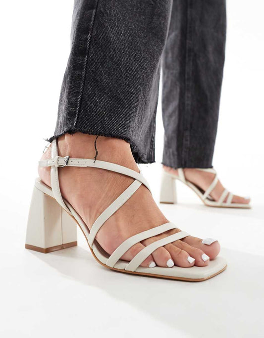 Pull&Bear open toe sandals in white