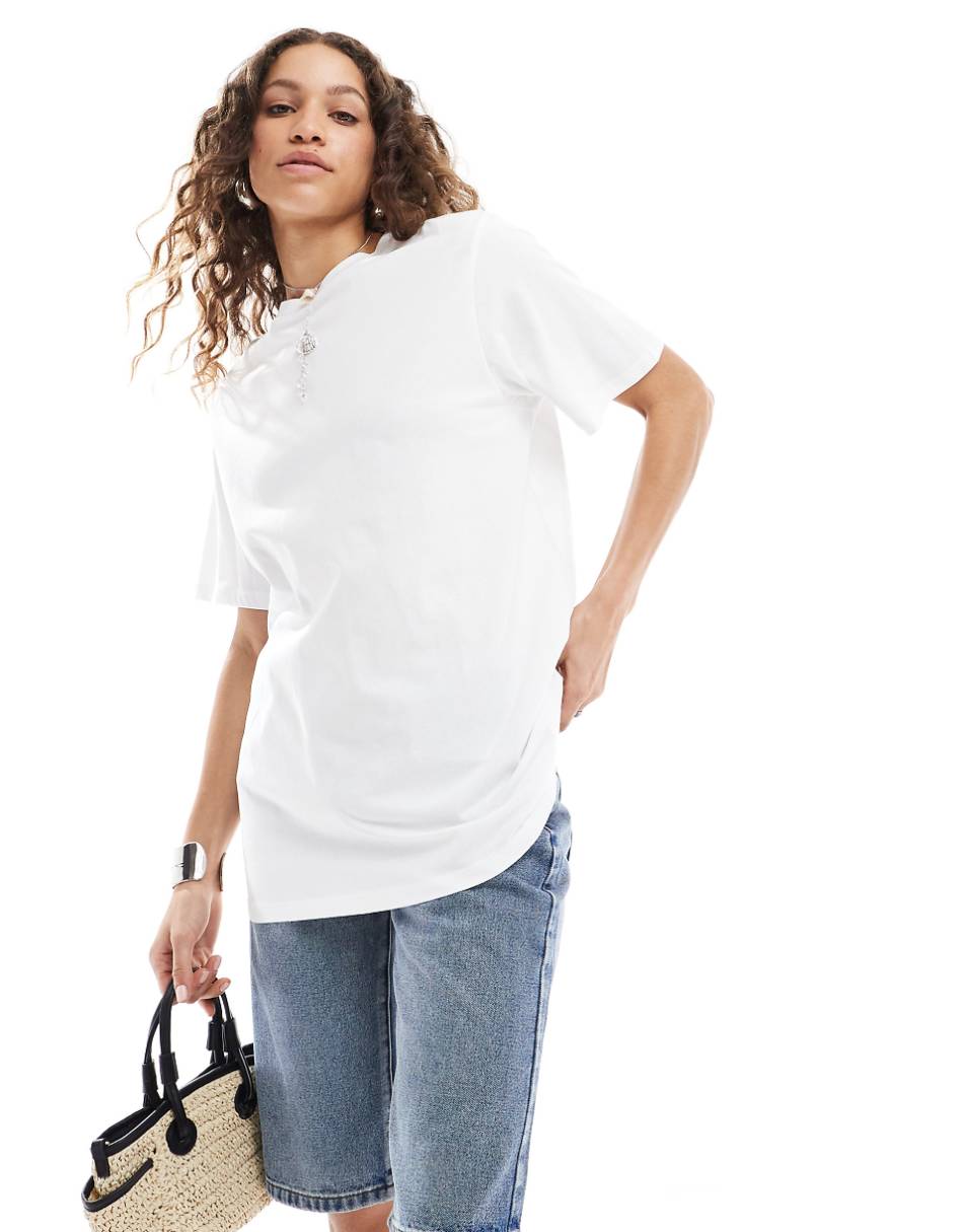 Monki oversized t-shirt in white