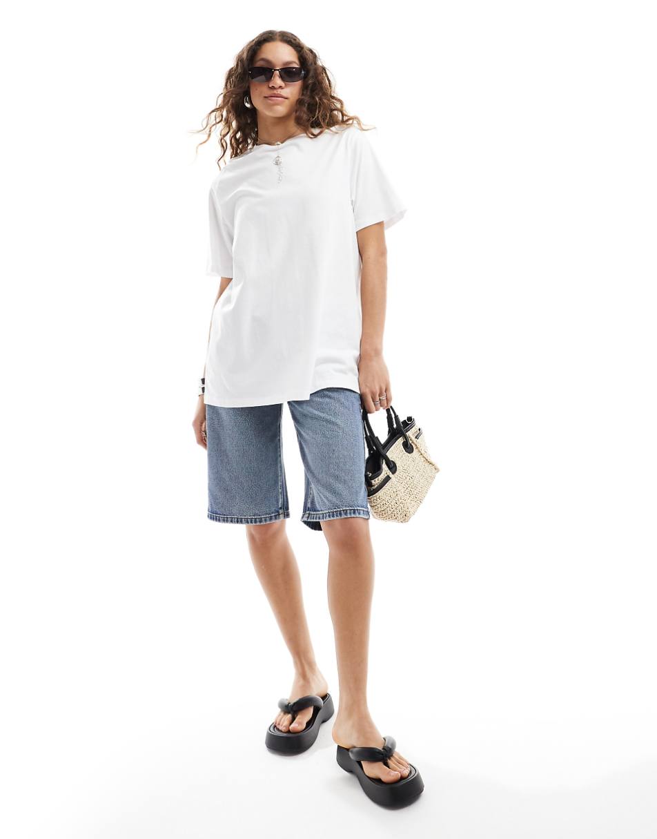 Monki oversized t-shirt in white