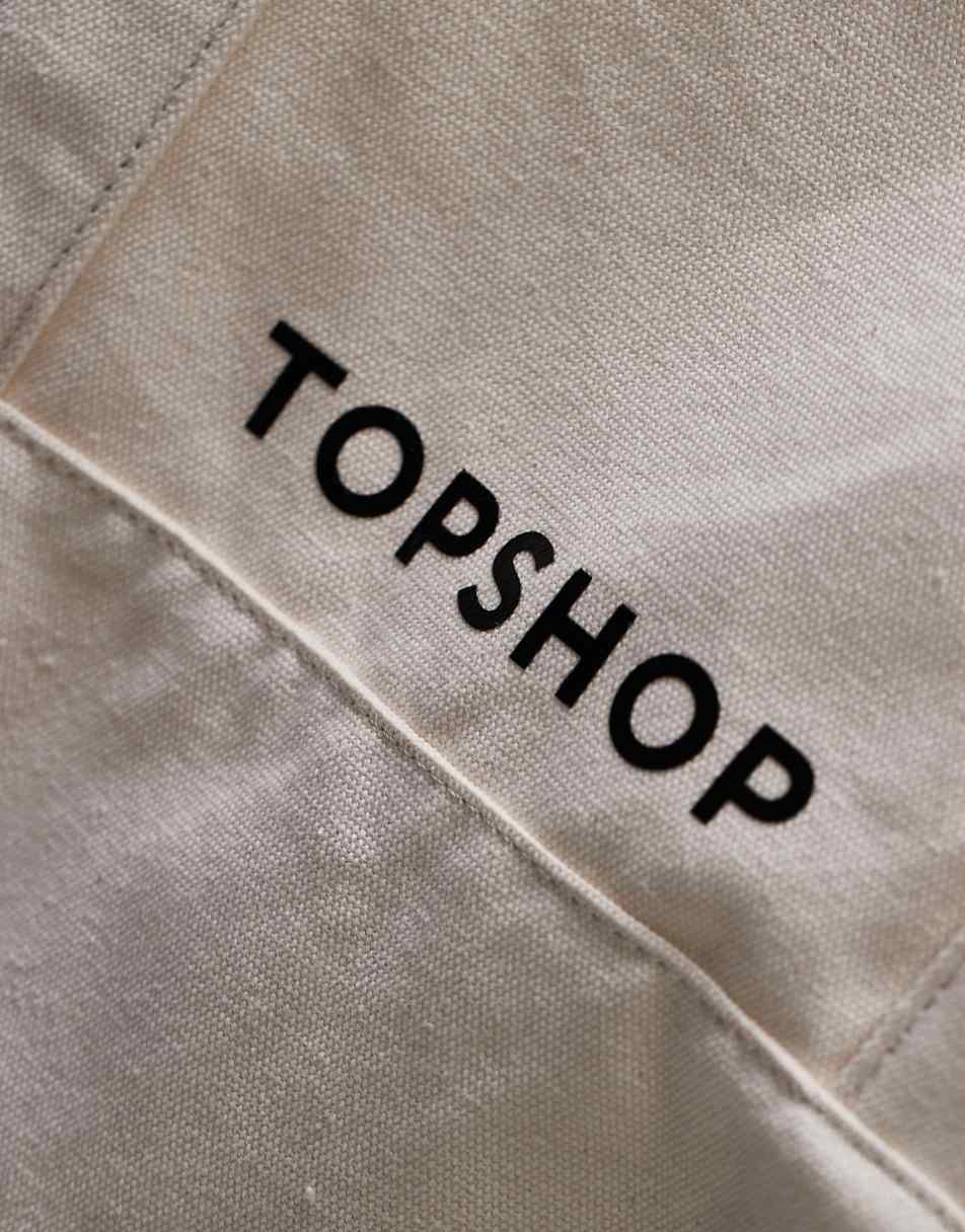 Topshop canvas tote bag in natural