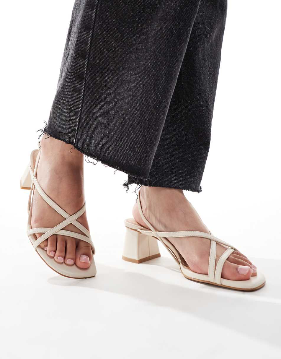 & Other Stories leather heeled strappy sandals in off-white