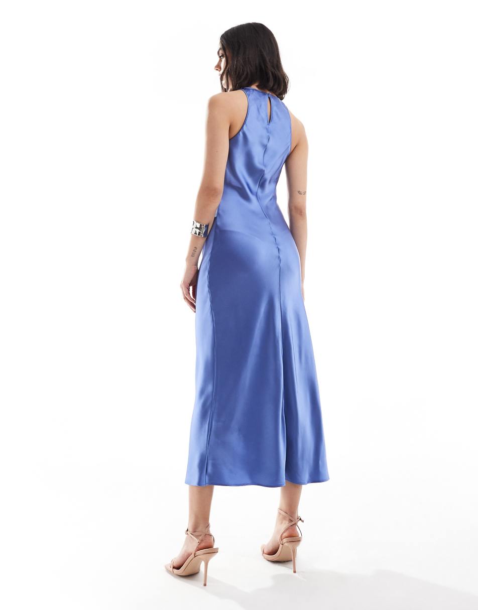 & Other Stories bias cut satin midi dress in soft blue