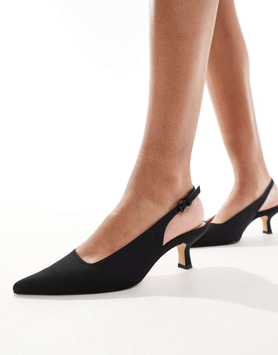 & Other Stories slingback kitten heel shoes in black