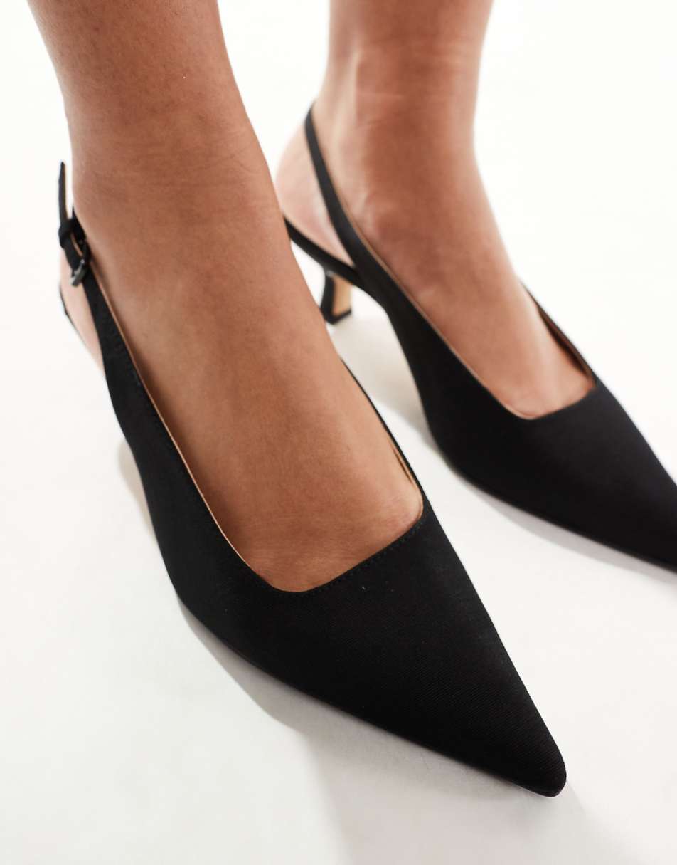 & Other Stories slingback kitten heel shoes in black