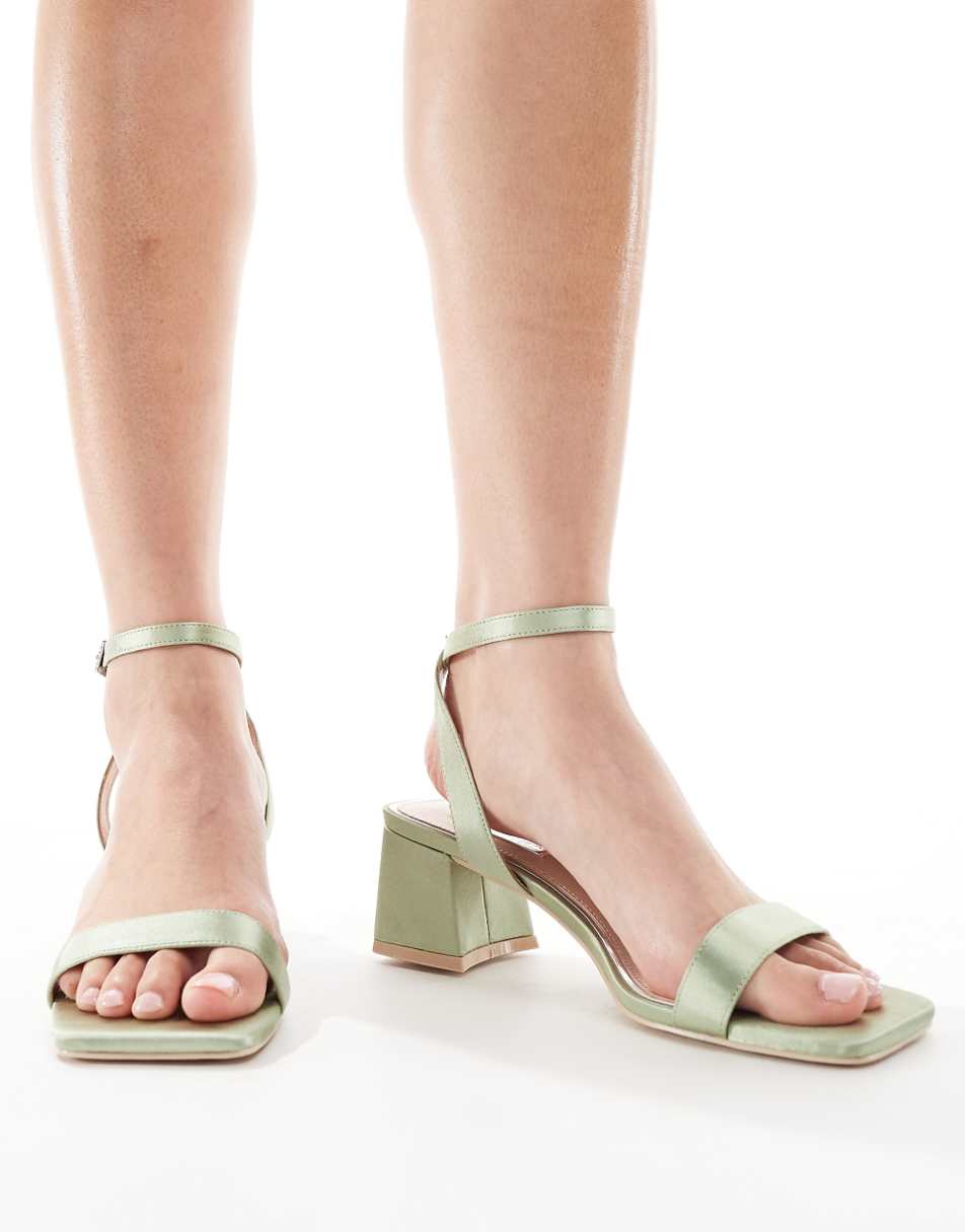 Be Mine Bridal Ruhi low block heeled sandals in sage