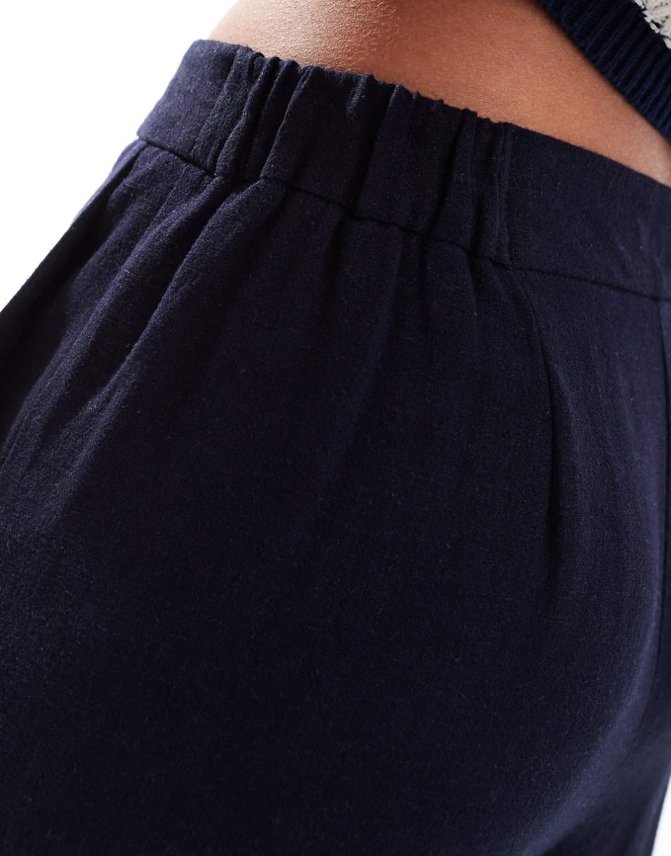 ASOS DESIGN relaxed tailored dad pants in navy