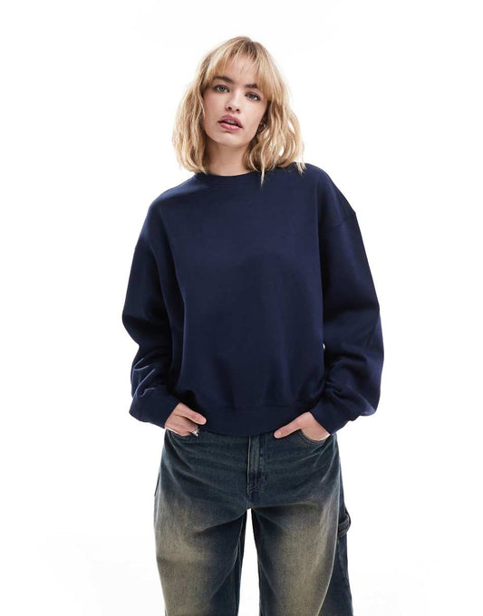 Weekday Essence sweatshirt in navy