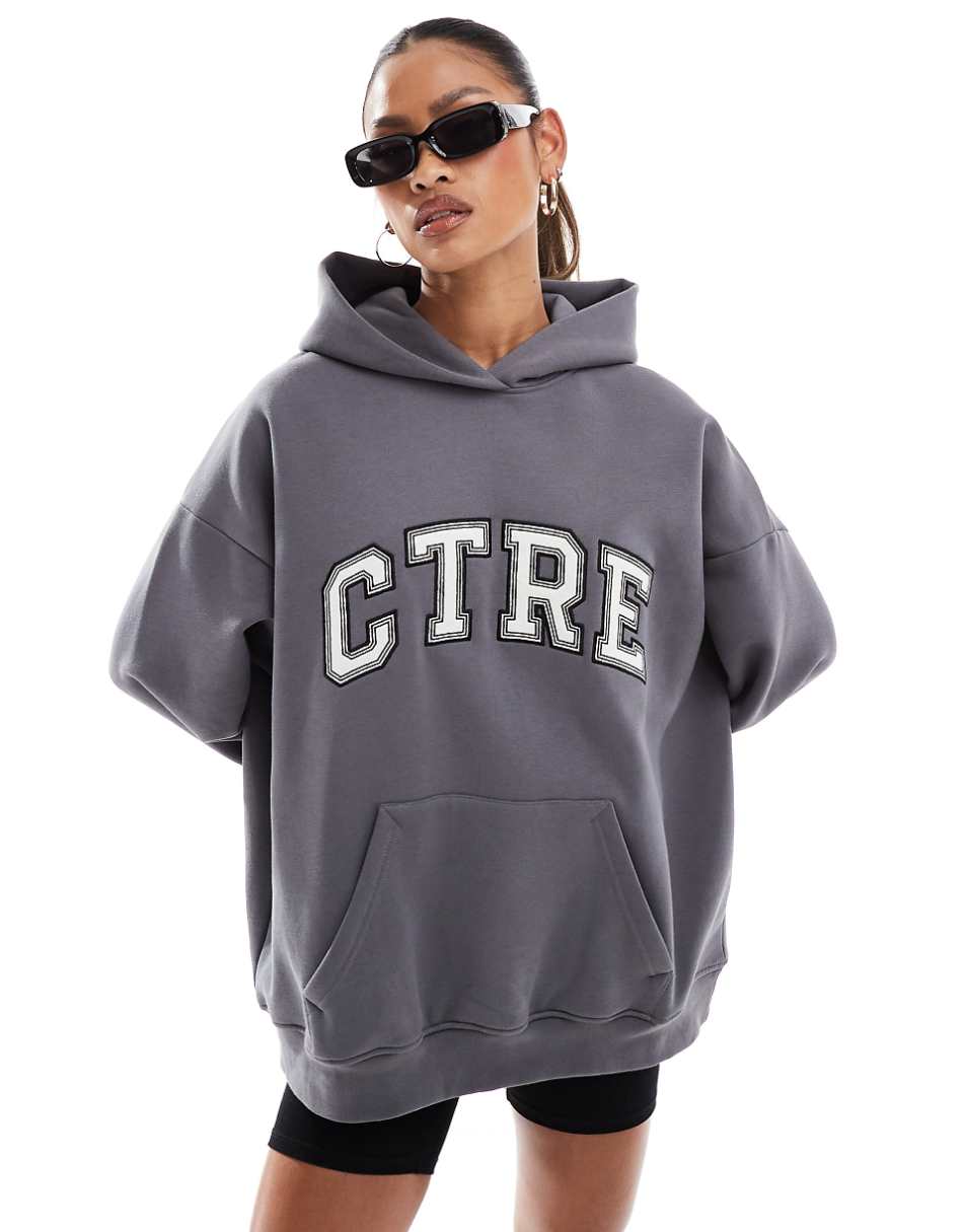 The Couture Club varsity hoodie in charcoal