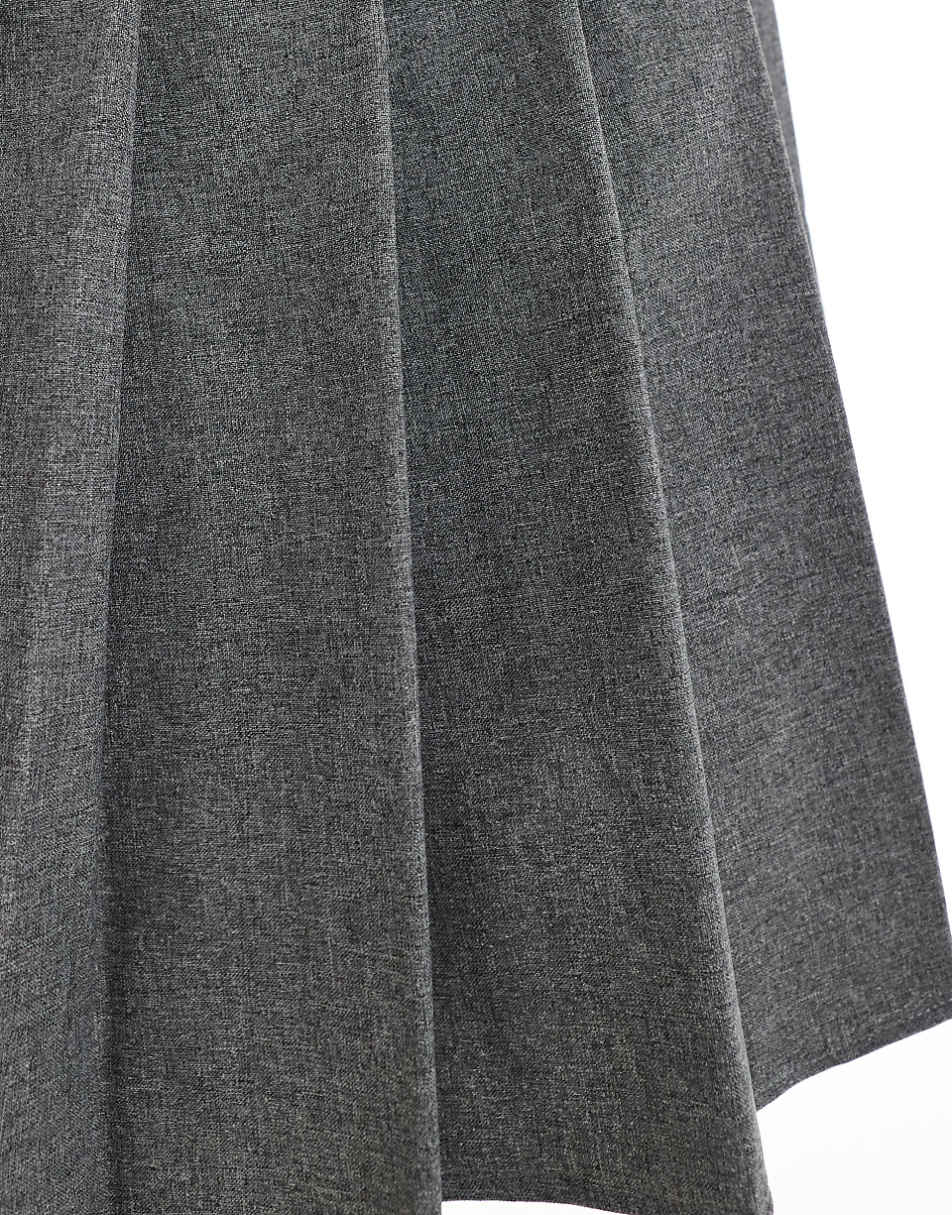 ASOS DESIGN pleated mini skirt in gray