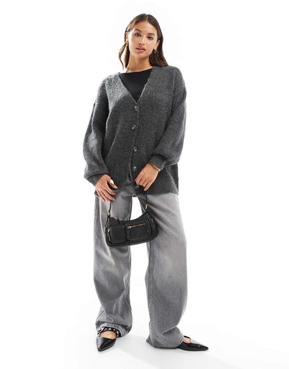 Cotton On oversized cardigan in charcoal heather