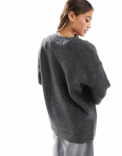 Cotton On oversized cardigan in charcoal heather