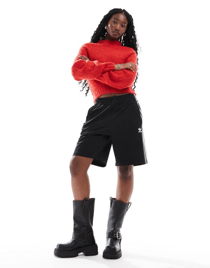 Glamorous chunky knit boxy crop sweater in red