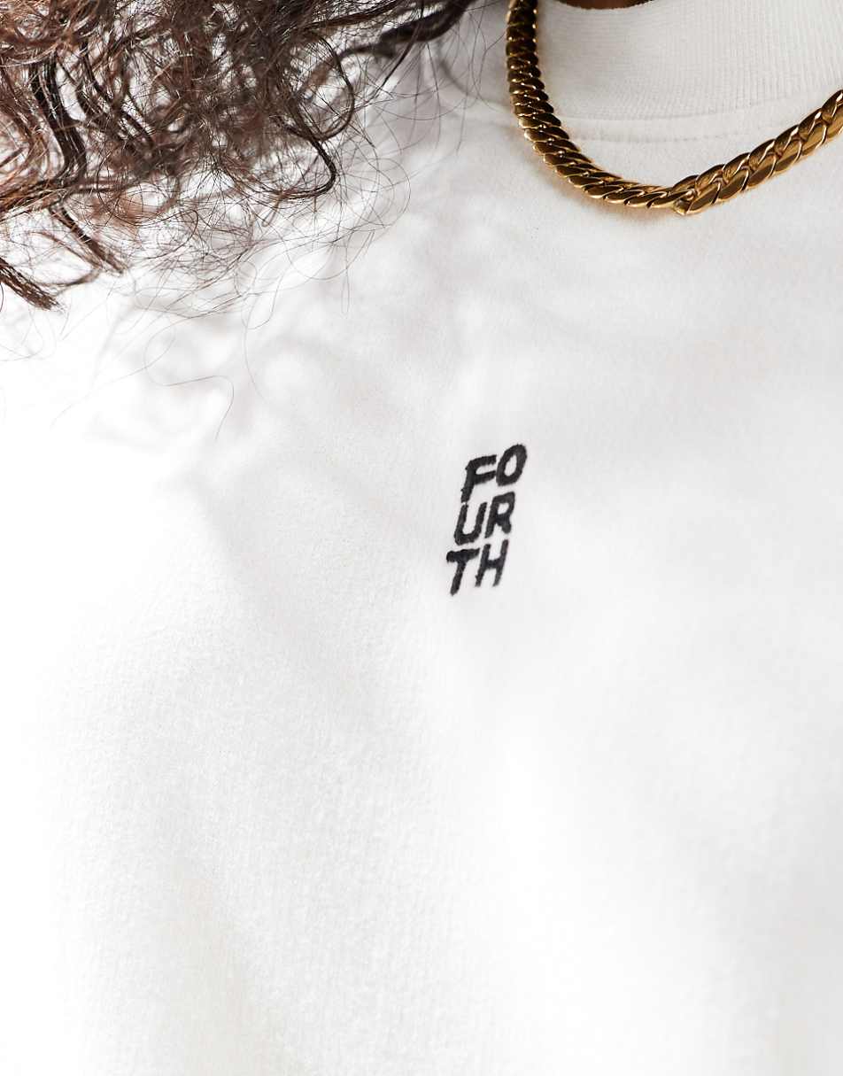 4th & Reckless logo embroidered sweatshirt in cream