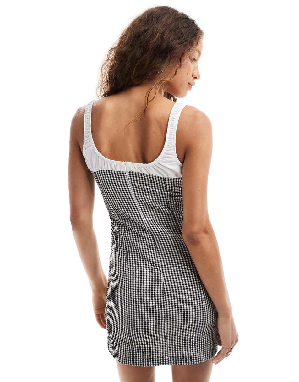 Reclaimed Vintage mini dress in black gingham