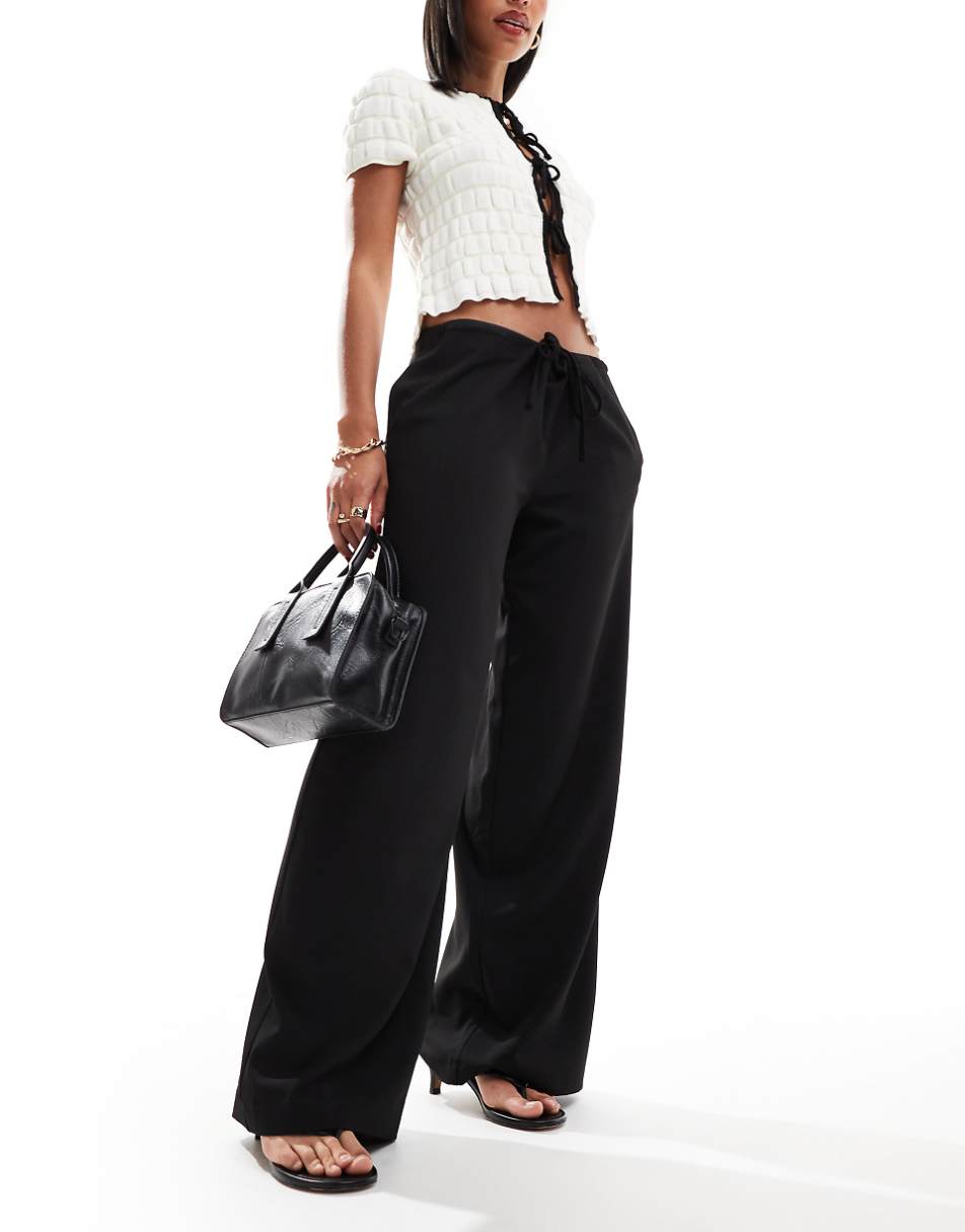 ASOS DESIGN low rise tailored pants in black