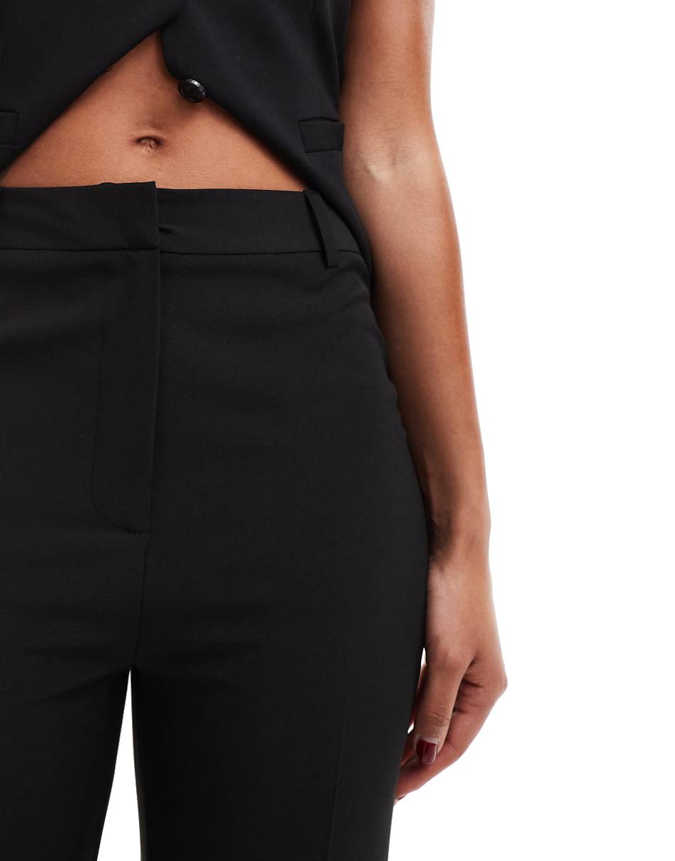 ASOS DESIGN high waisted tailored pants in black