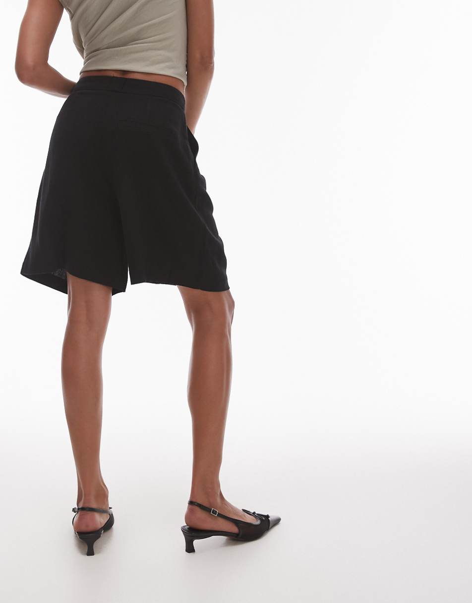 Topshop tailored shorts in black