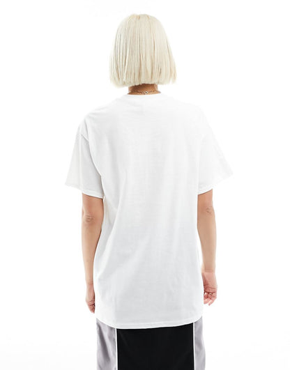 ASOS DESIGN oversized T-shirt with happy hour graphic in white