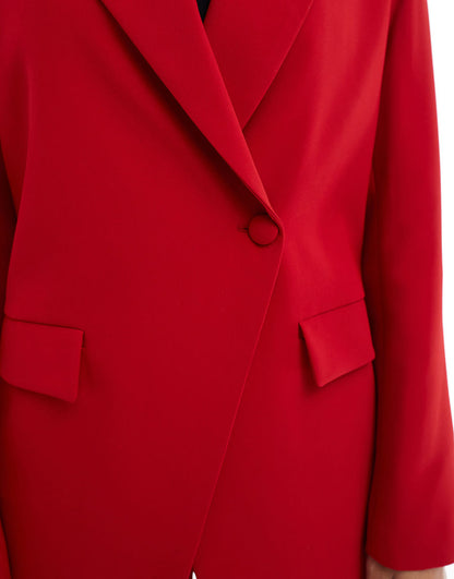 Extro & Vert asymmetric button front blazer in red - part of a set