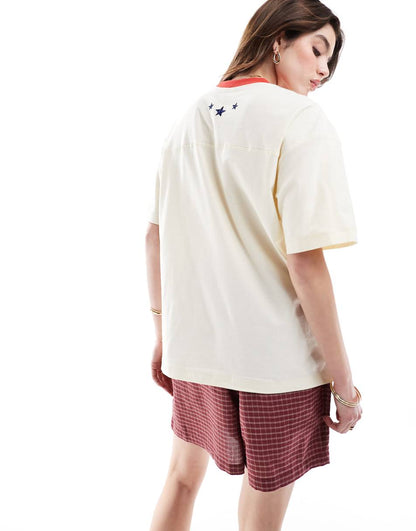 Cotton On v neck oversized USA graphic t-shirt
