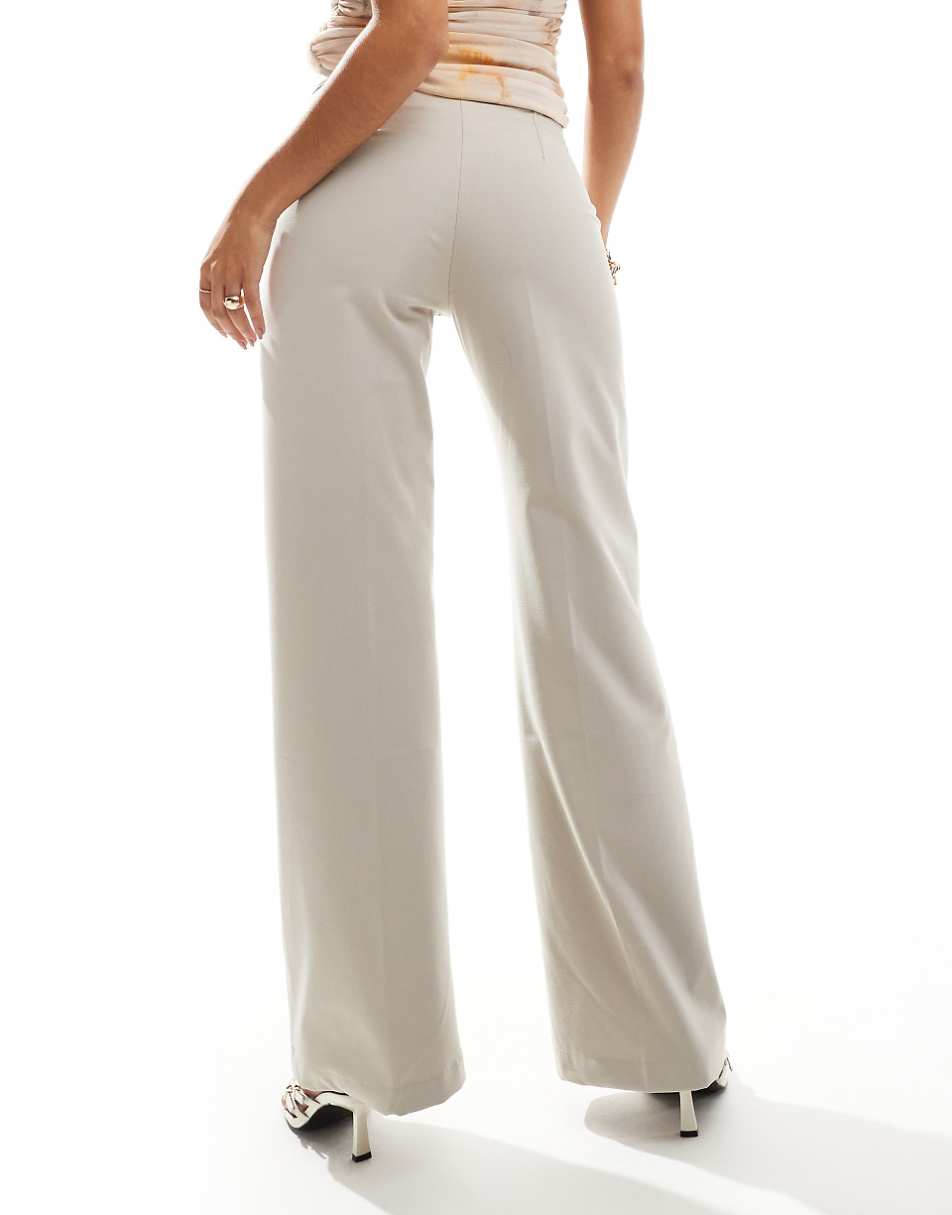 Bershka tailored pants in stone