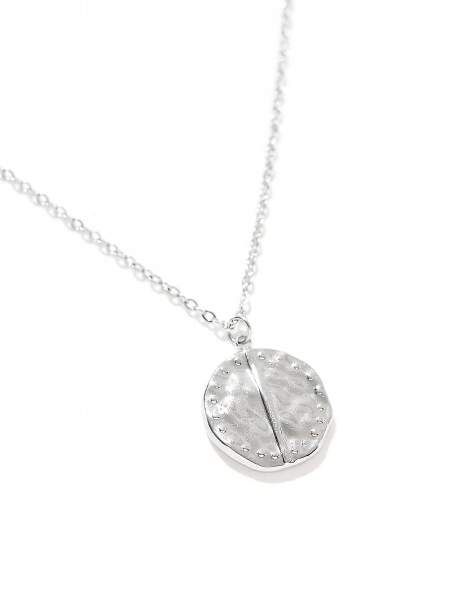 Lost Souls stainless steel coin pendant necklace in silver