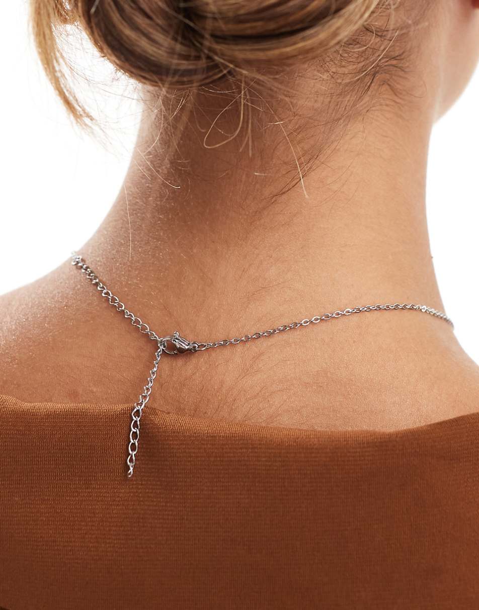 Lost Souls stainless steel coin pendant necklace in silver