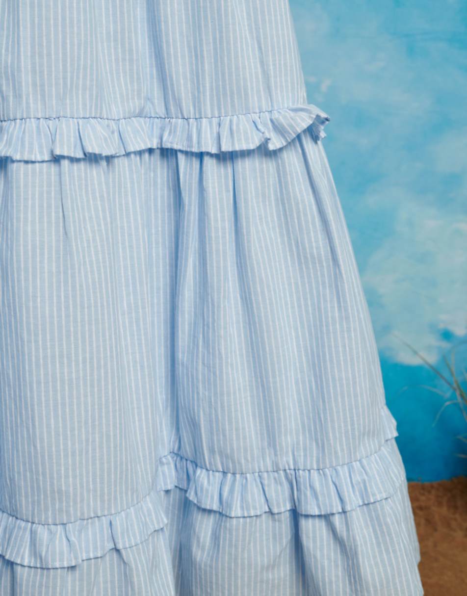 Sister Jane bow stripe midaxi dress in blue