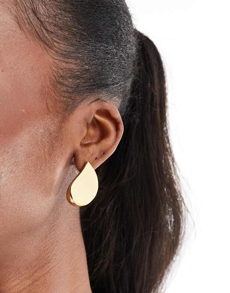 ASOS DESIGN 14k gold plated stud earrings with teardrop detail