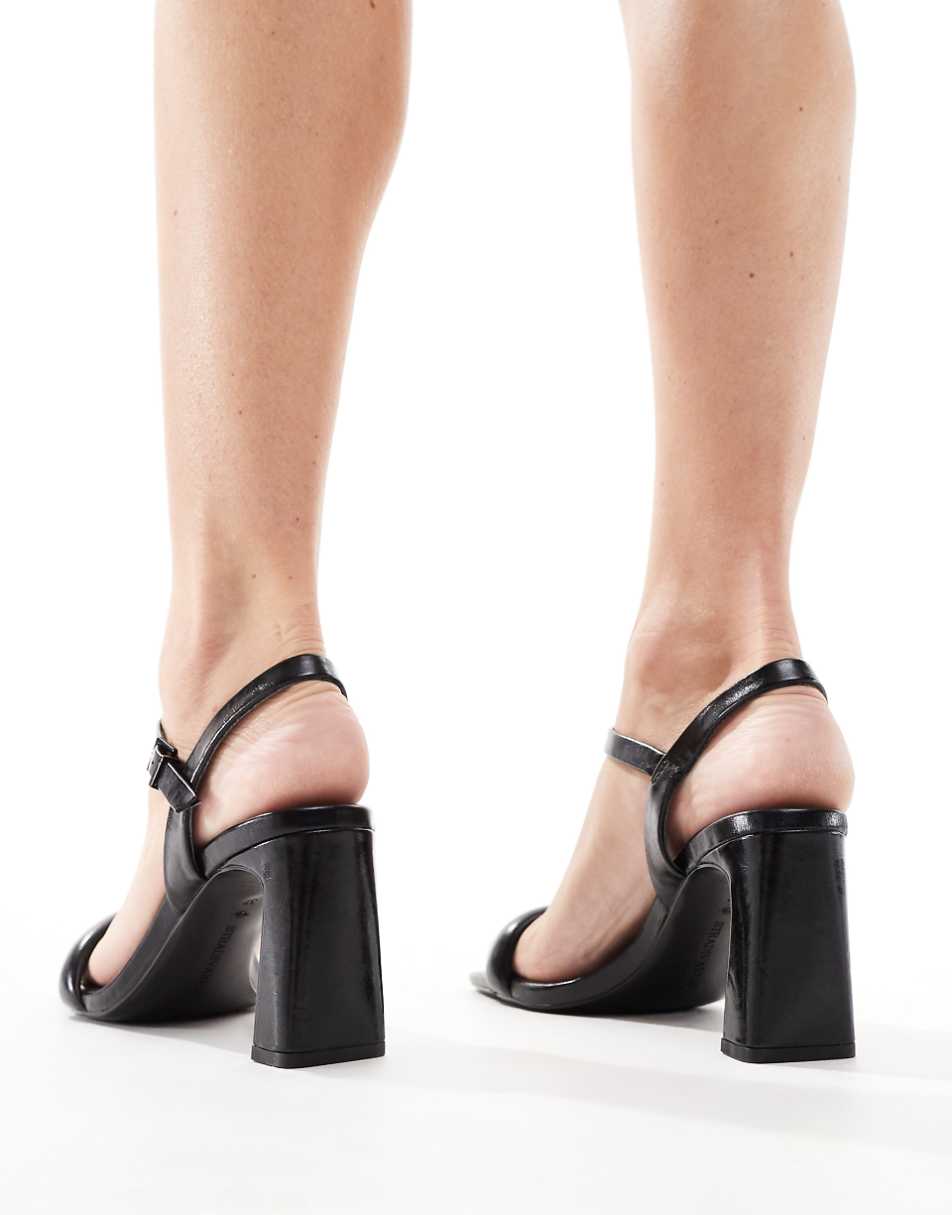 Stradivarius heeled sandal in black