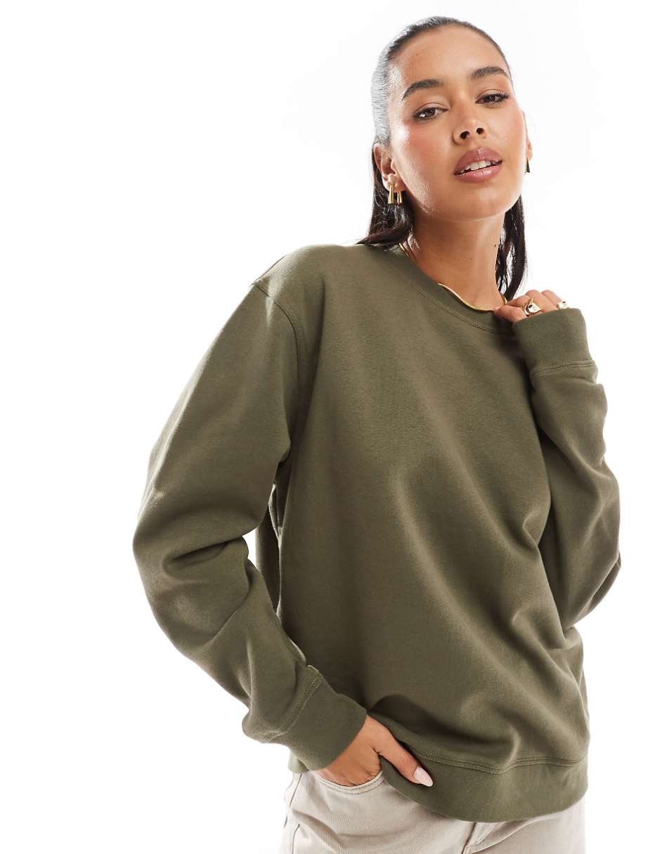 Stradivarius STR oversized sweatshirt in khaki