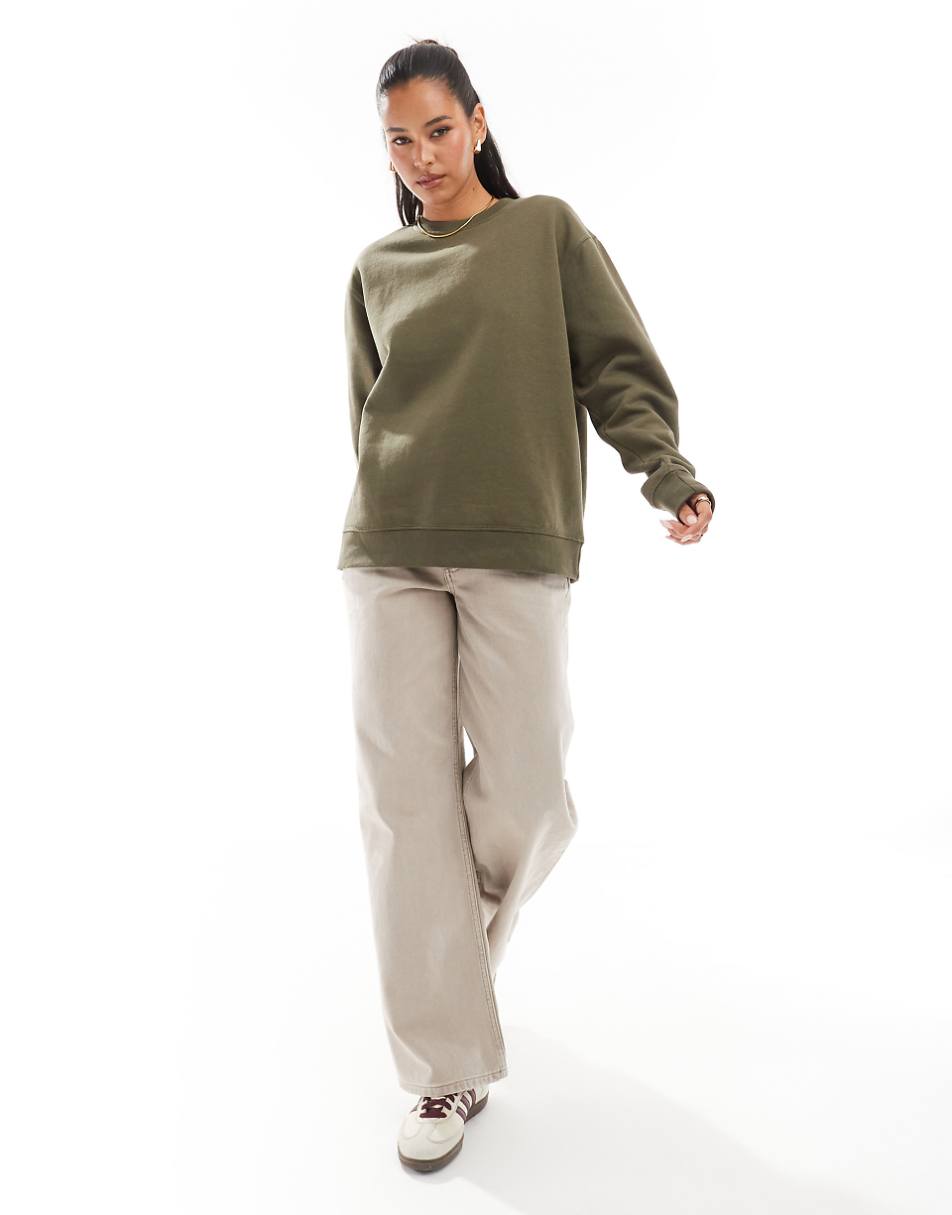 Stradivarius STR oversized sweatshirt in khaki