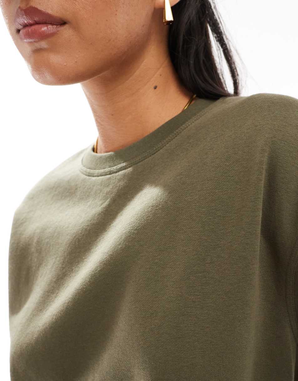 Stradivarius STR oversized sweatshirt in khaki