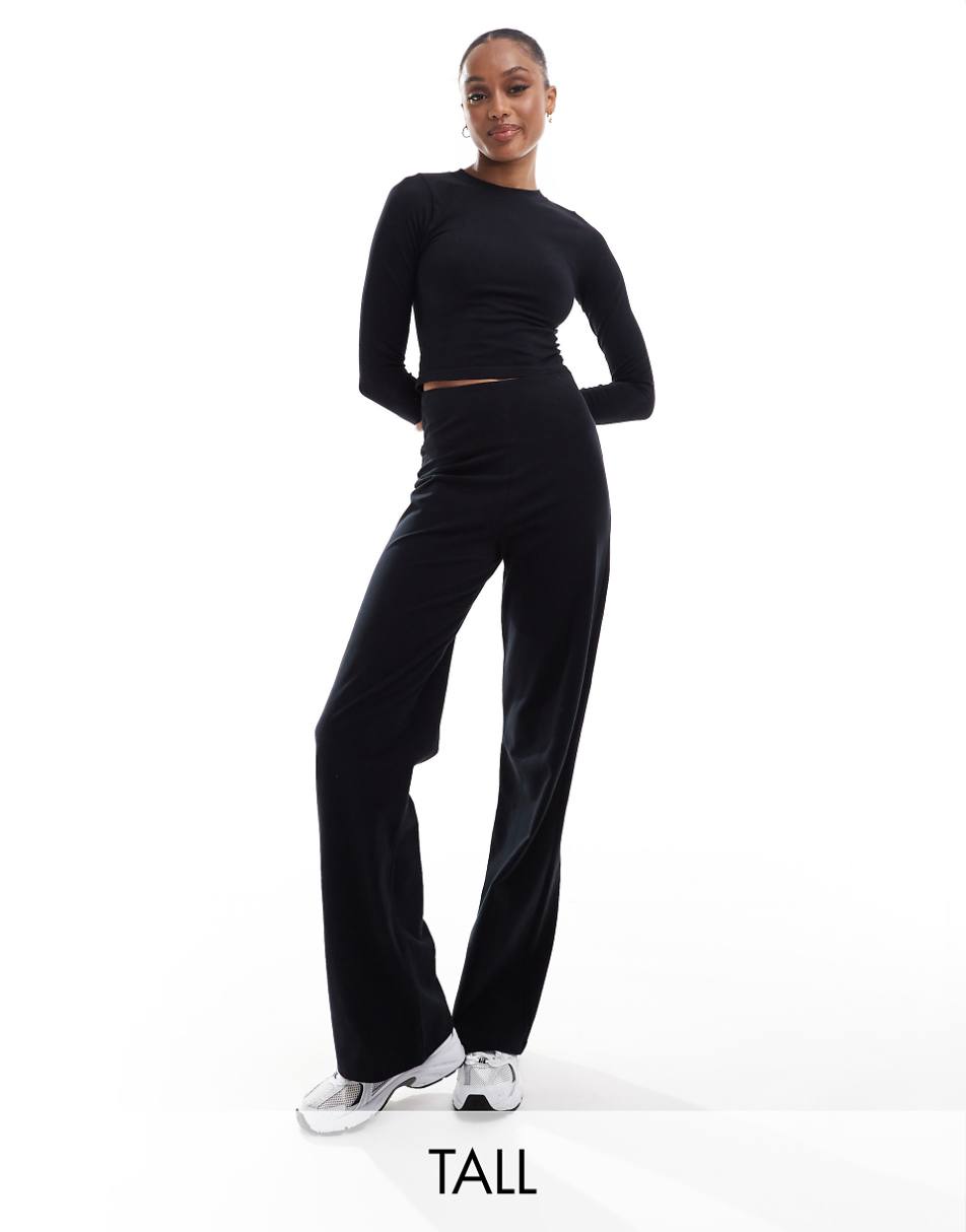 ASOS 4505 Tall Icon studio soft touch wide leg dance pants in black