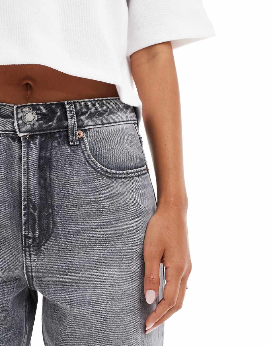 Stradivarius wide leg dad jeans in gray