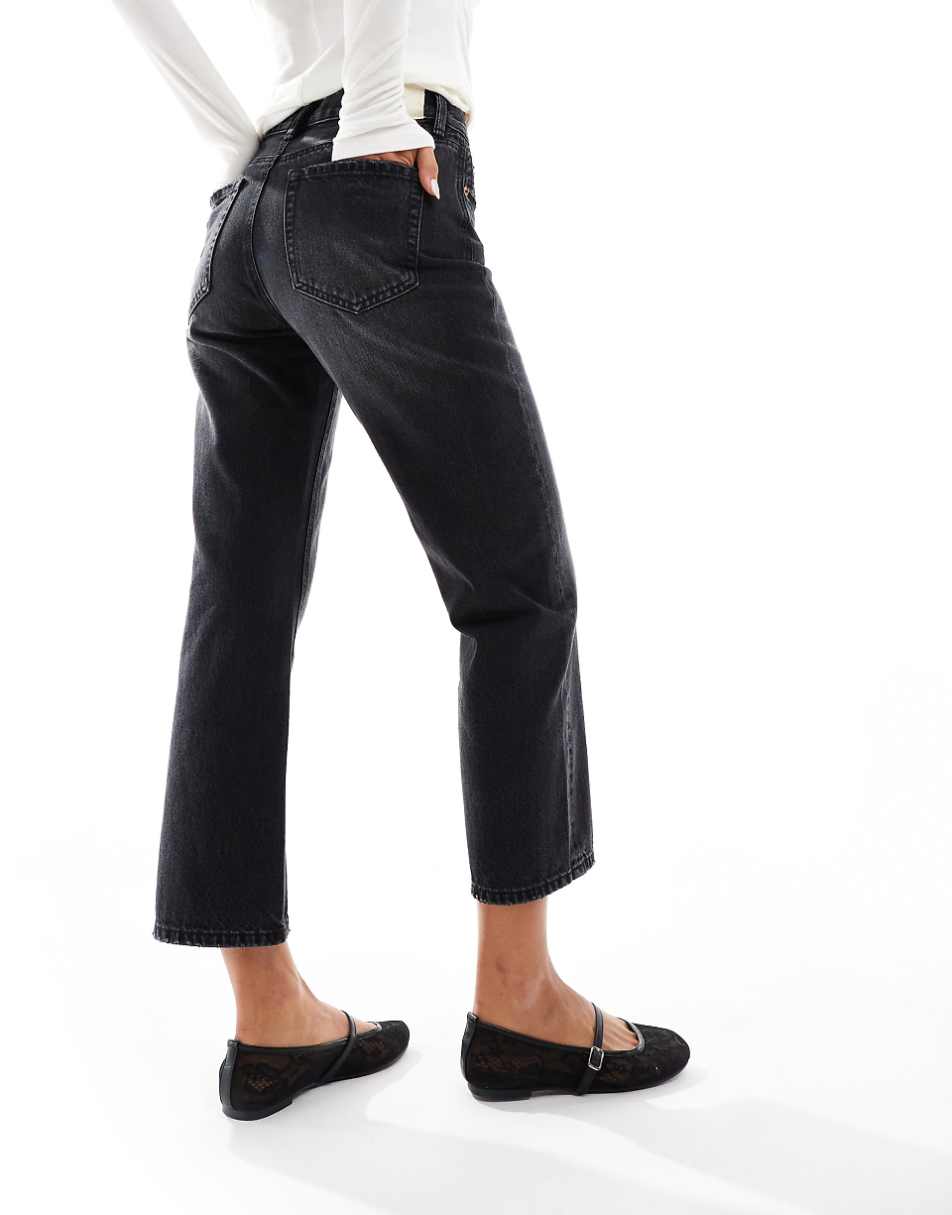 Stradivarius cropped jean in black wash