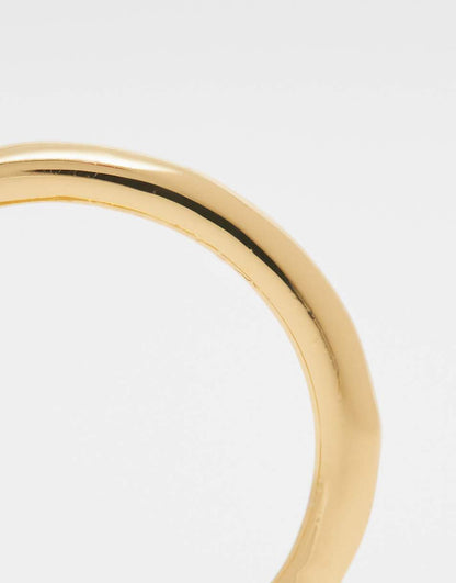 ASOS DESIGN 14K gold plated ring with molten malachite style stone