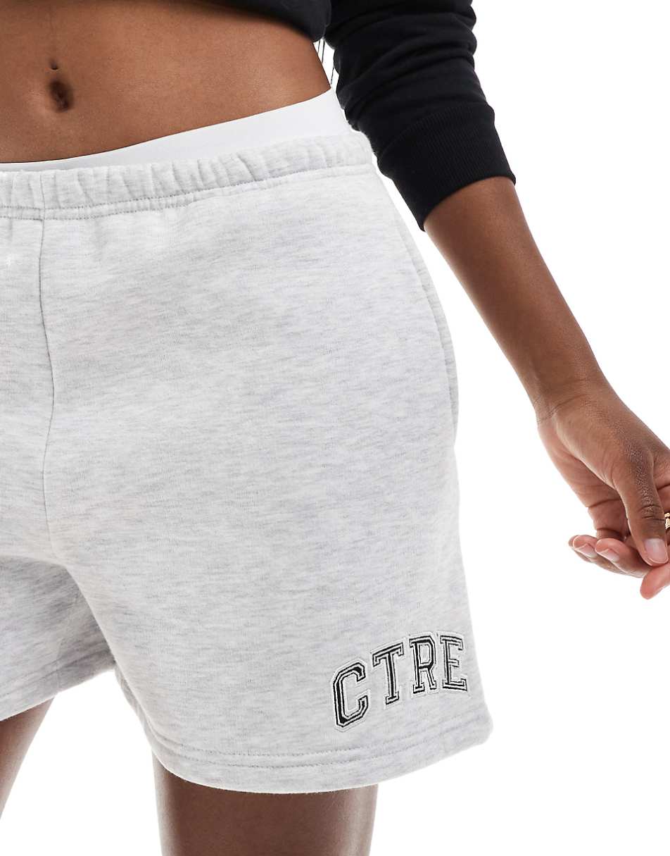 The Couture Club CTRE varsity shorts in heather gray