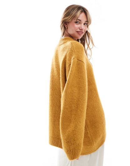 ASOS DESIGN oversized crew neck sweater in marigold